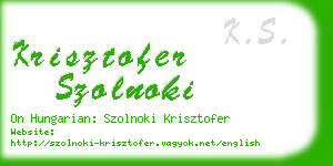 krisztofer szolnoki business card